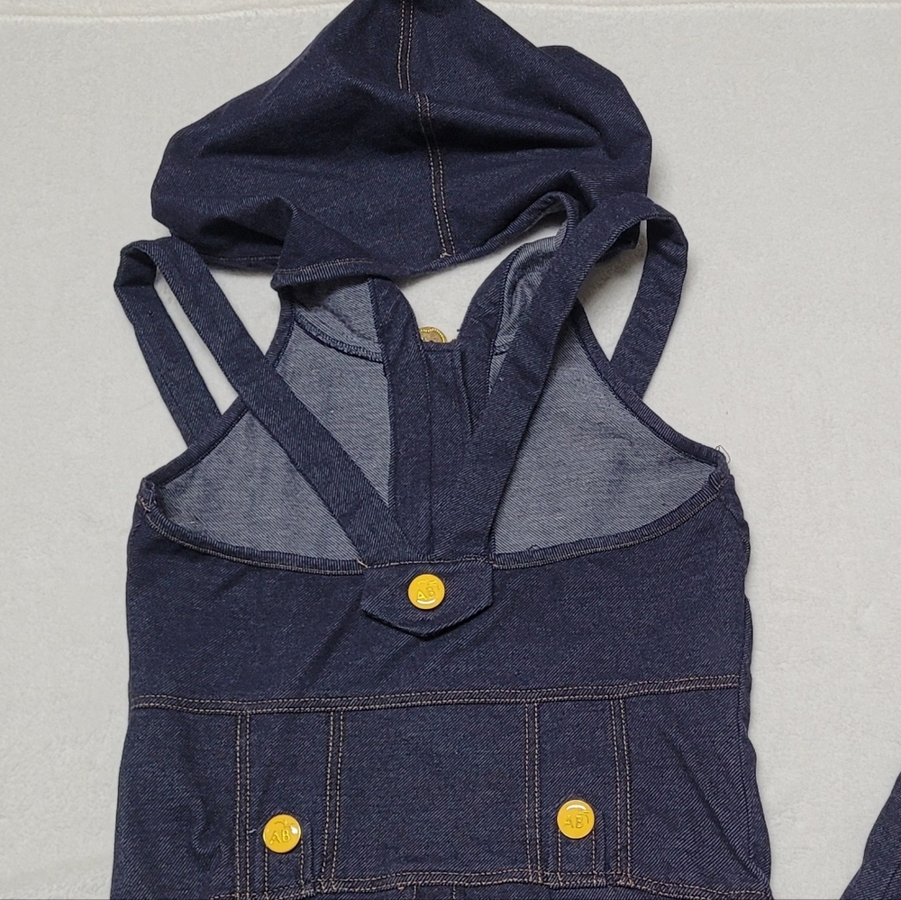 Rare Vintage Y2K Apple Bottom Jeans Hooded Halter Half-Zip Tie-Waist Jumpsuit L - Picture 9 of 13